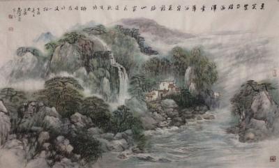 邹家亮日记-邹家亮  国画 《游山西村》莫笑农家腊酒浑 丰年留客足鸡豚 山重水复疑无路 柳暗【图1】