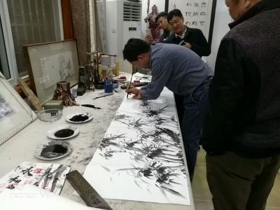 党文军日记-国画新作《翠竹》(局部图)“翠竹迎风舞，青杆劲节高。望眼观雅竹，脱俗远尘嚣。”•【图3】