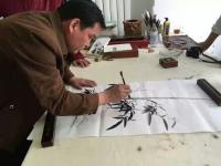 艺术家党文军生活:都说创作时最帅,挥笔创作留影一组【图2】