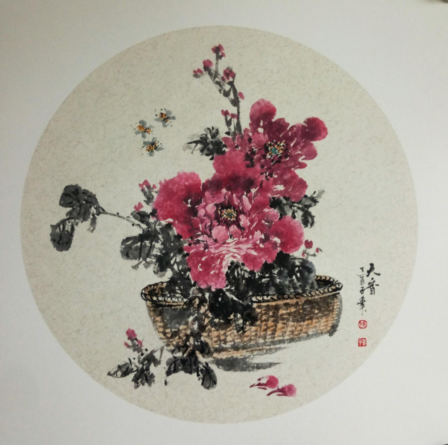 陈子华国画作品《牡丹》