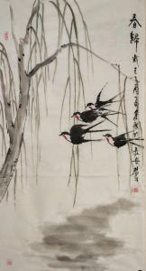 艺术品图片：艺术家田君才国画作品名称《春归》价格4800.00 元