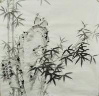 艺术家郭雨铮日记:国画花鸟:(墨画墨禽、清风高節)完成，今日题款，已结缘，郭雨【图1】