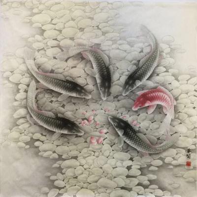 崔英阁日记-崔英阁老师 小方斗 作品三幅 《年年有鱼“余”》 。 祝大家周末愉快！【图1】