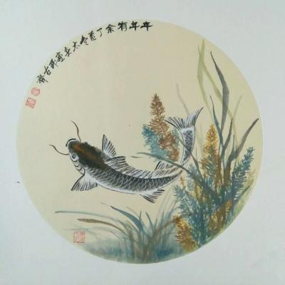 魏太兵日记-国画小品两幅《年年有余》《鸿运当头》，魏太兵【图2】