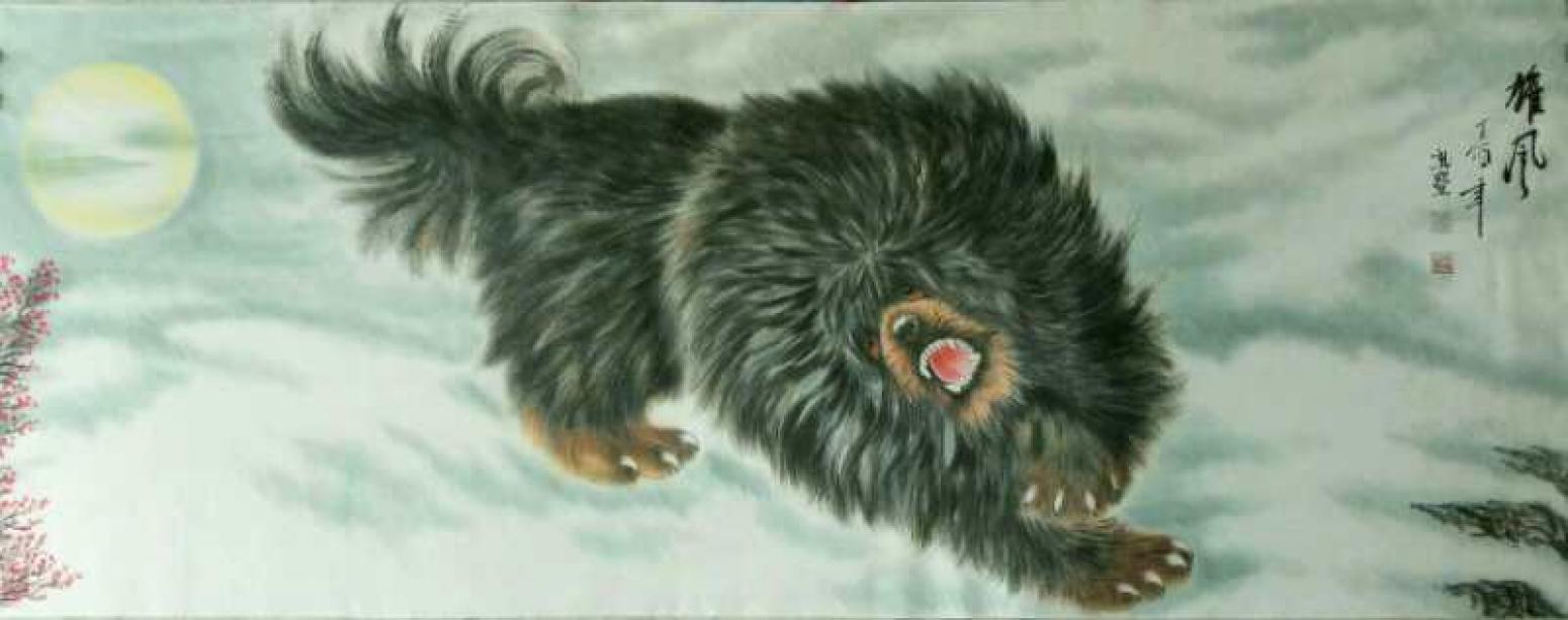 马新荣国画作品《雄风》