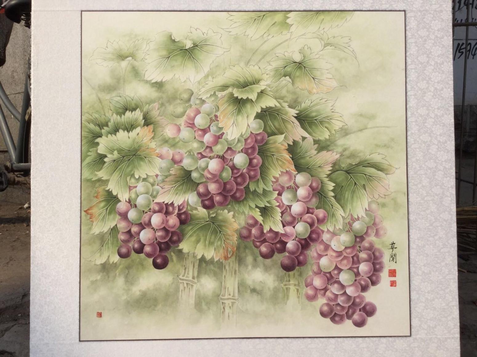 崔英阁国画作品《硕果图》