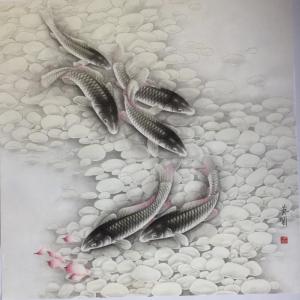 艺术品图片：艺术家崔英阁国画作品名称《鱼水情深》价格3000.00 元