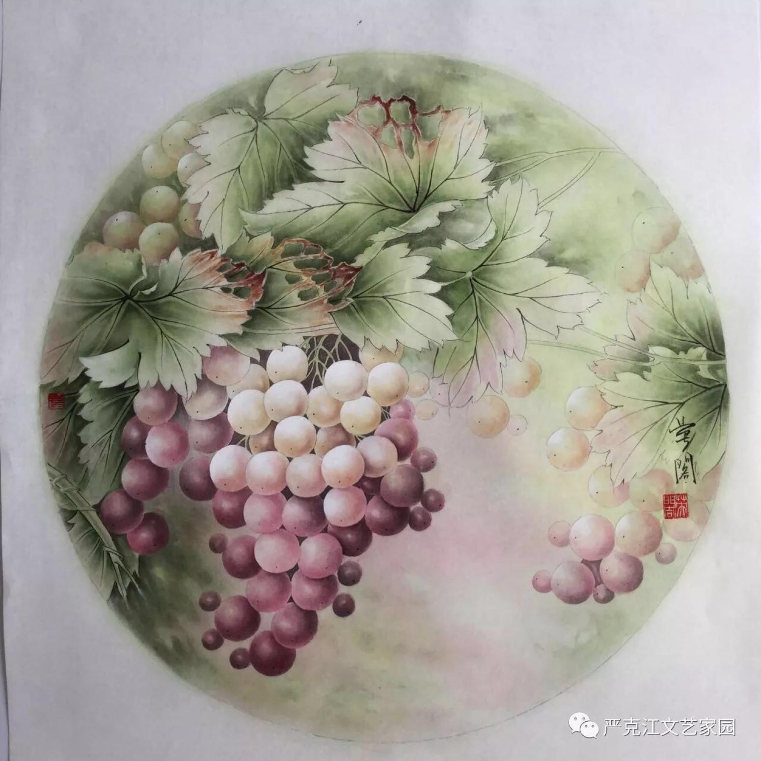 崔英阁国画作品《硕果图》