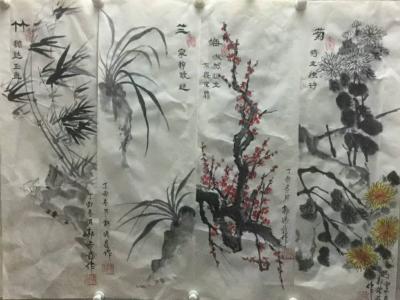 郭浩艺日记-郭浩艺国画作品《竹、兰、梅、菊》四条屏正在定制中 一套1800元，欢迎定制！【图2】