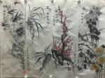 郭浩艺日志-郭浩艺国画作品《竹、兰、梅、菊》四条屏正在定制中 一套180【图2】
