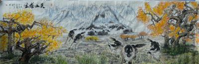 苏进春日记-国画新作《天山雄风》，展现天山狼群的野性，苏进春【图2】