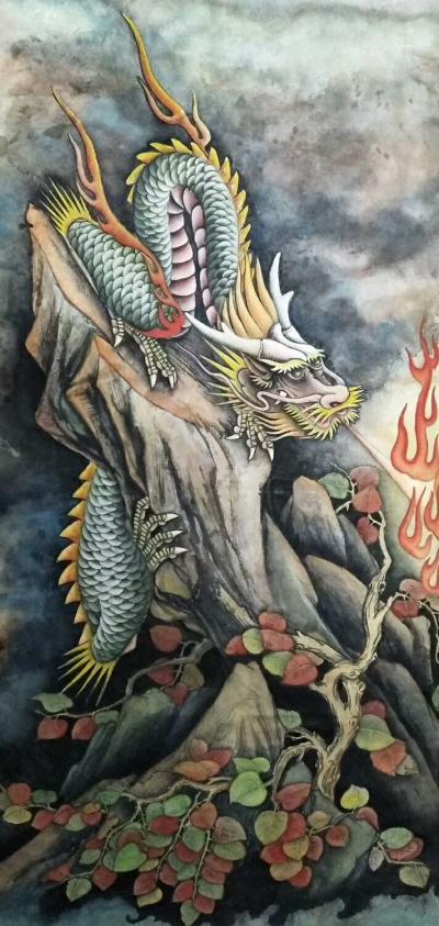 刘安同日记-新创作的国画《中国龙图》，《锦绣前程》，尚未落款，留待有缘人。刘安同【图1】