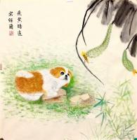 艺术家宋继兰日记:狗年画狗狗，《飞黄腾达》，《旺财图》，《旺旺大吉》，《双喜临【图0】
