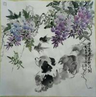 艺术家张丙强收藏:国画动物画《紫气东来迎戍狗》，《春朝图》，新年新气象，狗年大【图0】