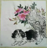 艺术家张丙强收藏:国画动物画《紫气东来迎戍狗》，《春朝图》，新年新气象，狗年大【图1】