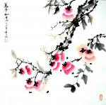 李牧日志-国画新作《事事如意》，柿叶翻红霜景秋，碧天如水倚红楼。
隔【图4】