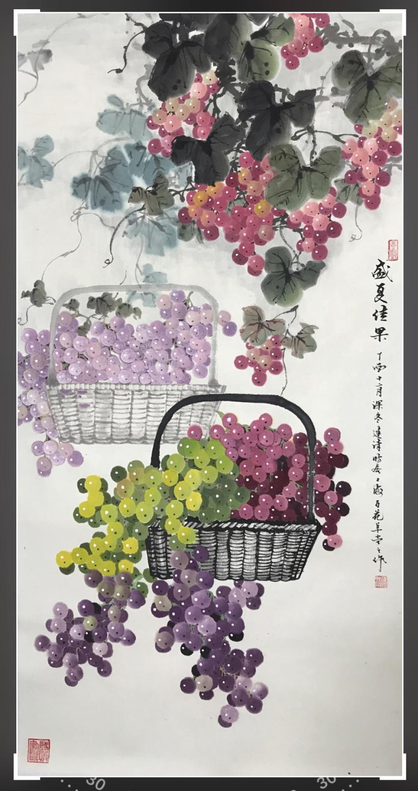 徐建清国画作品《花鸟》