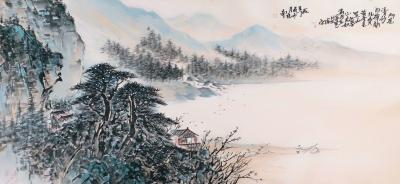 李亚南日记-国画山水《禅悦》李亚南作品。根据诗词：门庭清妙即禅关，枉费黄金去买山。
只要心【图1】