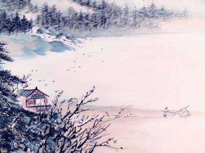 李亚南日记-国画山水《禅悦》李亚南作品。根据诗词：门庭清妙即禅关，枉费黄金去买山。
只要心【图4】