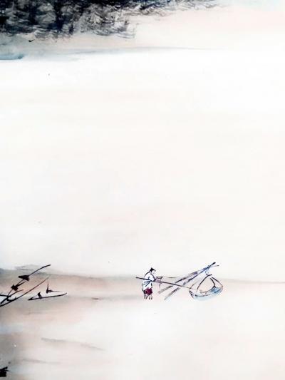 李亚南日记-国画山水《禅悦》李亚南作品。根据诗词：门庭清妙即禅关，枉费黄金去买山。
只要心【图5】