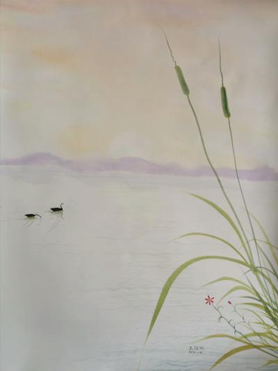 王征明生活-客户订制的水意画《宁静》，合影留念，王征明【图2】