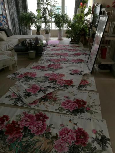 王长泉收藏-王长泉《繁花似锦春满园》《富贵吉祥》国画牡丹图，不是我总喜欢画这一幅，而是客人们【图4】