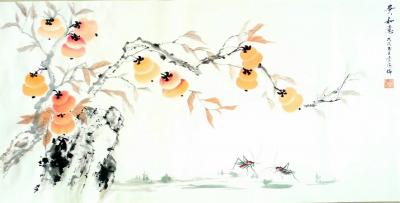 李牧日记-再作《事事如意》国画花鸟，春节氛围日益浓厚，寓意吉祥，李牧【图1】