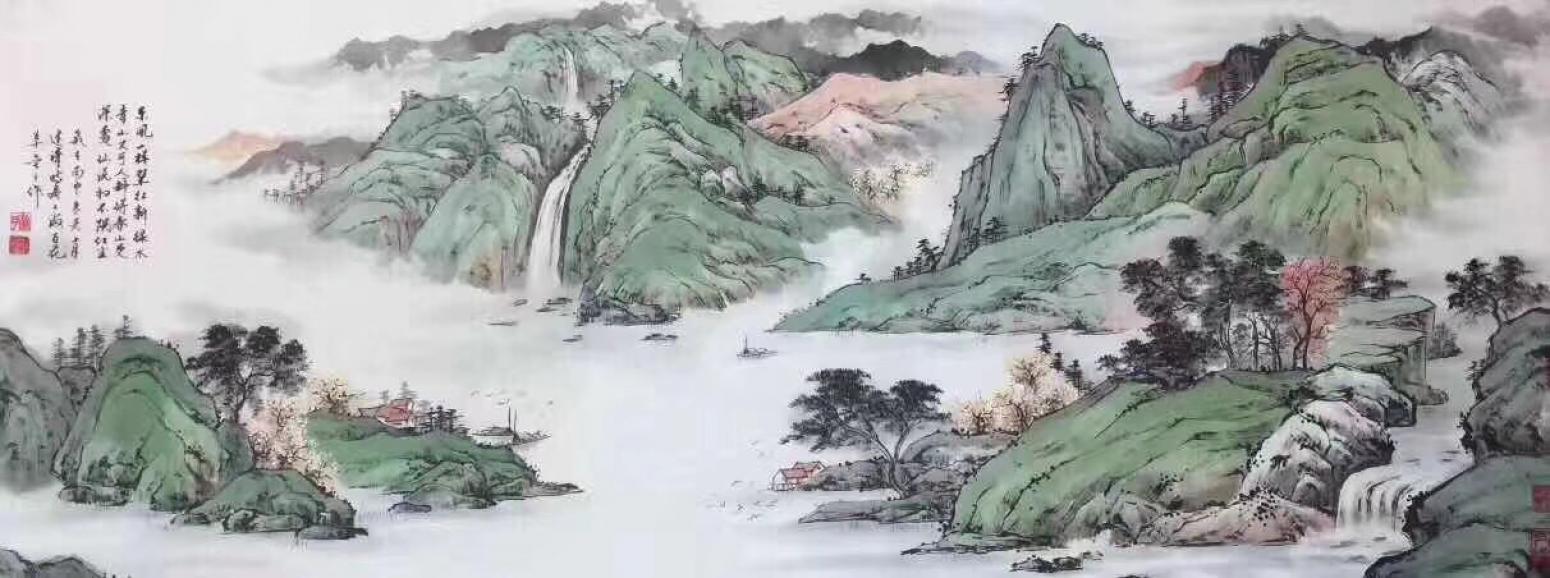 徐建清国画作品《山水》