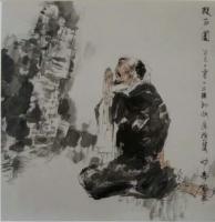 艺术家赵国毅日记:国画人物《江南雨》《拜石图》，赵国毅小品【图1】