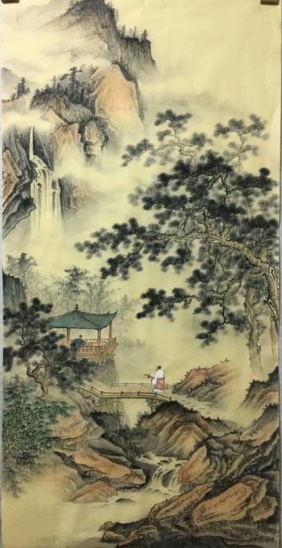 李伟成日记-仿古山水国画《深山访友图》完成，欢迎评鉴，欢迎订制【图1】