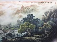 艺术家冯建德日记:完成两幅彩墨山水画挂在广州一知名企业的会议室和办公室,参会人【图1】