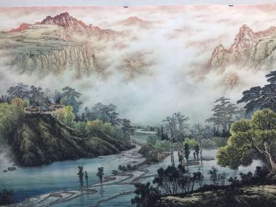 冯建德日记-完成两幅彩墨山水画挂在广州一知名企业的会议室和办公室，参会人员看过都说是极品，也【图6】