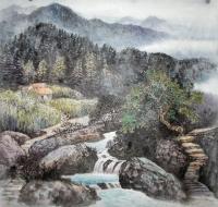 艺术家严巍日记:国画山水《地头相遇话农忙》,四尺斗方【图0】