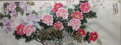 李国庆日记-就喜欢画牡丹，《春风送富贵》《富贵吉祥》，客户订制的四幅国画牡丹新作品完成，李国【图4】