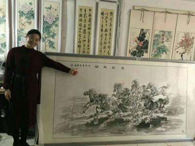 胡文魁日记-八尺八骏，盛辉物流公司收藏，感谢金玉萍美女协助装裱。【图3】