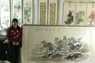 胡文魁日记-八尺八骏，盛辉物流公司收藏，感谢金玉萍美女协助装裱。【图4】