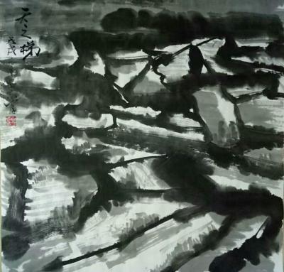 梁京日记-自然野逸……水墨画《天之梯……》2018……【图1】