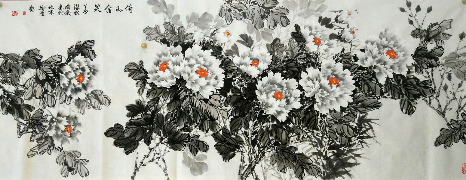 李国庆国画作品《牡丹》