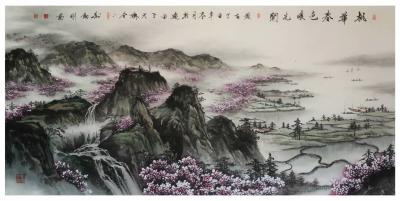 刘剑刚日记-山水国画《桃华春色暖先开》尺寸
138cmx68cm，《松里云深夏亦寒》尺寸
【图2】