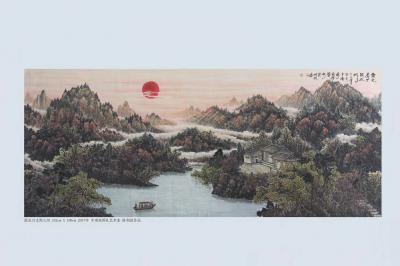 陈利波日记-霞光万丈照九州242cmX100cm，世界华人企业家联合会收藏【图1】