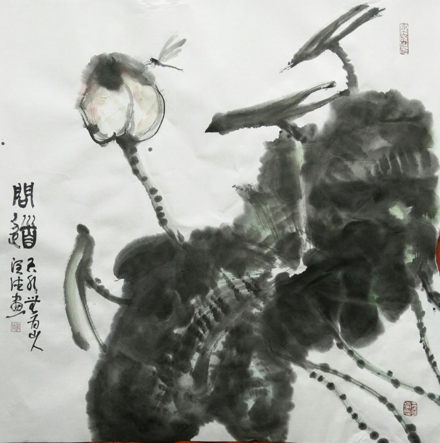 胡小炜（润德）国画作品《问道》
