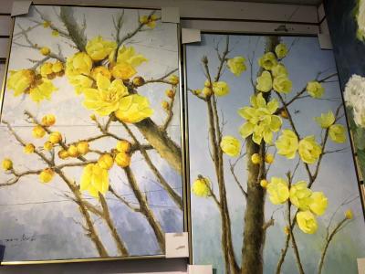 周海波日记-不趁青梅尝煮酒.要看细雨熟黄梅！
 《腊梅花开》油画60.90，     周海【图1】