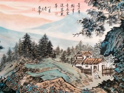 李亚南日记-李亚南国画工作室《松崖访友图》，尺寸70×190【图2】