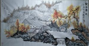 艺术品图片：艺术家庞懿中国画作品名称《秋江归帆》价格40000.00 元