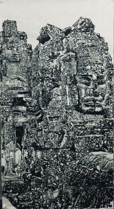 马培童日记-我的最新作品，“一带一路”东盟国家文化交流活动之余，安排前去柬埔寨的吴哥窟参观，【图4】