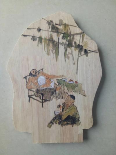 陈刚收藏-来的新东西，扇面改木片，是不是很有立体感啊【图2】