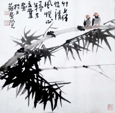 徐立业日记-作画要有自己的风格，《双簧图》《静以养心，俭以养仕》《清风高曲》，徐立业作品我，【图1】