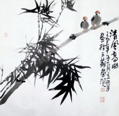 徐立业日记-作画要有自己的风格，《双簧图》《静以养心，俭以养仕》《清风高曲》，徐立业作品我，【图2】