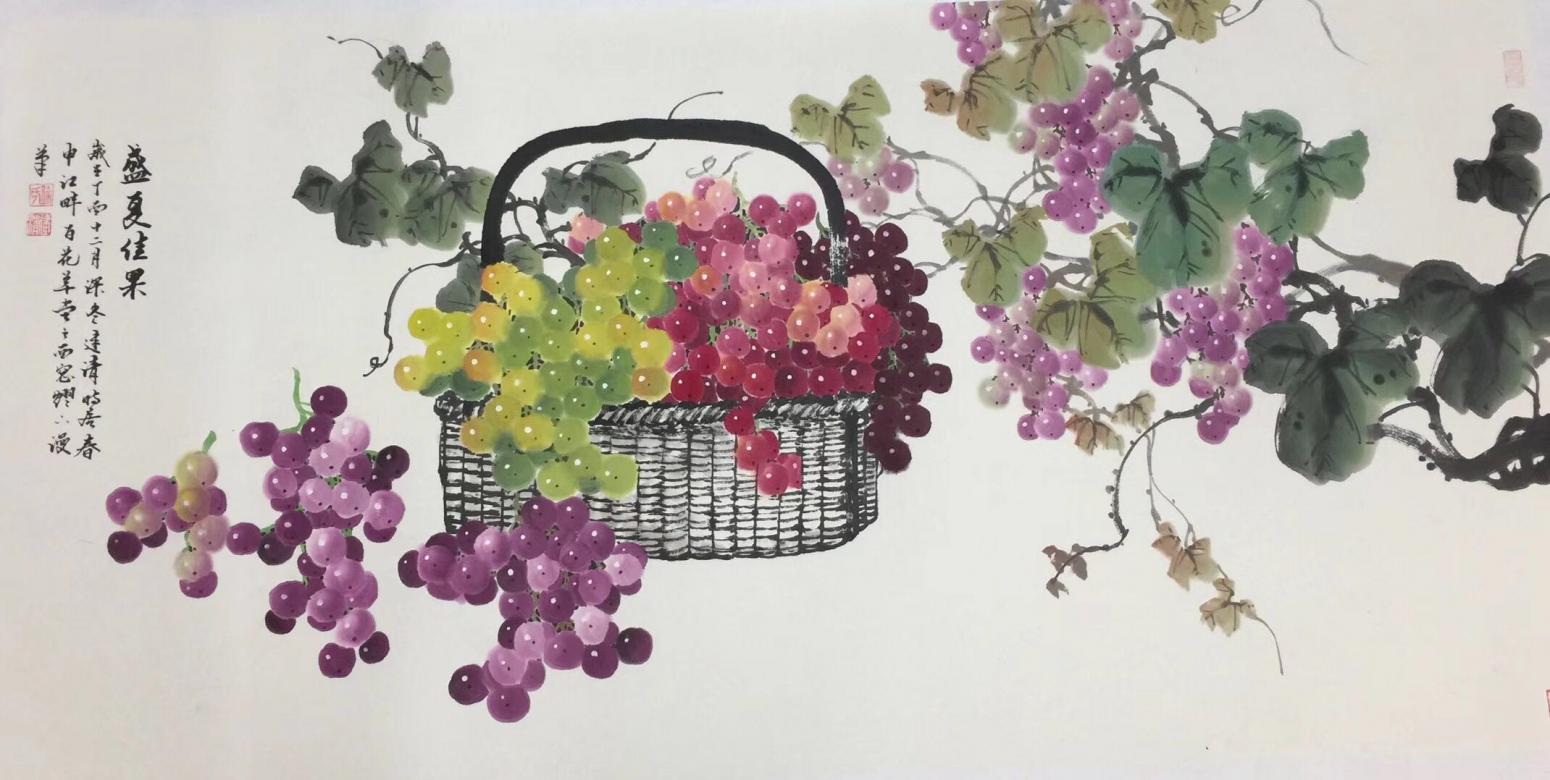 徐建清国画作品《花鸟》