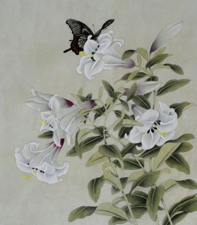 韩梅日记-梅仿古工笔画花鸟，小品68x68，韩梅作品【图2】